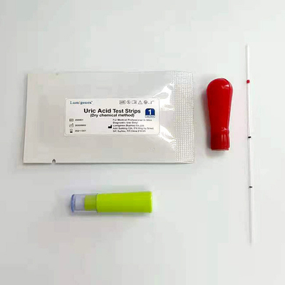 ISO13485 स्वीकृत यूरिक एसिड टेस्ट स्ट्रिप्स ड्राई केमिस्ट्री 4 मिनट