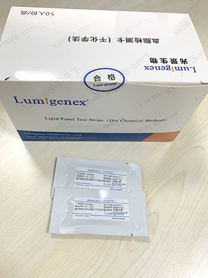 OEM लिपिड पैनल टेस्ट स्ट्रिप्स, ISO13485 कोलेस्ट्रॉल और ट्राइग्लिसराइड्स टेस्ट किट
